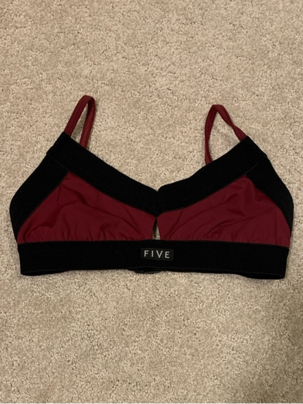 Five DanceWear Five The Label Burgundy and Black Bralette